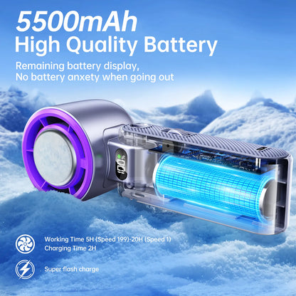 Coolhill Portable Fan Handheld High Speed Fan 199 Adjustable Levels Foldable for Summer Travel Vacation Essentials& Outdoor Activities Cool Fan,Dorm Essentials,Home Essentials